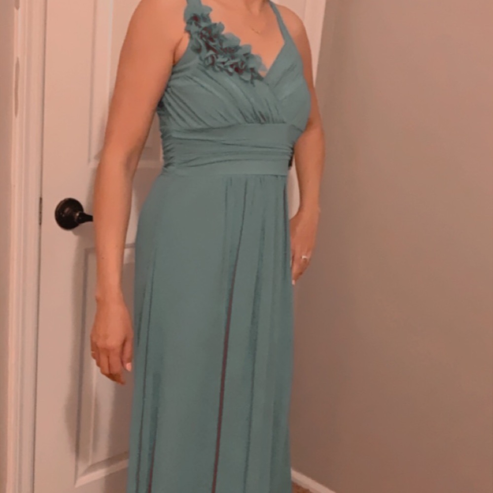 Teal Flower Dress Prom Dress